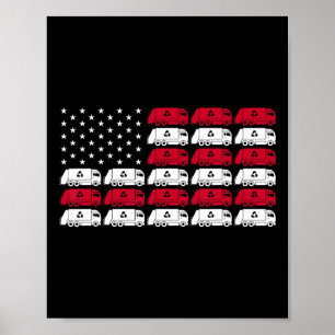 Sopor Lastbil USA:s Flagga Patriotic Manar Wome Poster