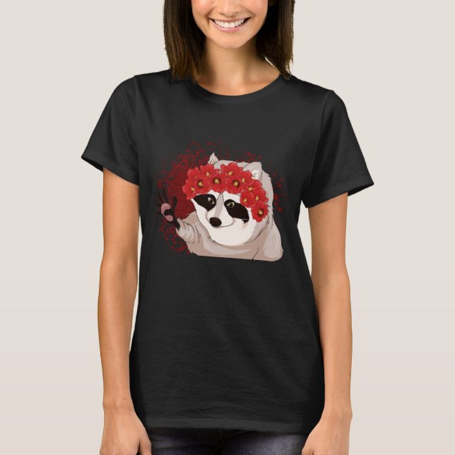 Sopor Panda Flower Forest Anim, Blommigt, djurfode T Shirt (Framsida)