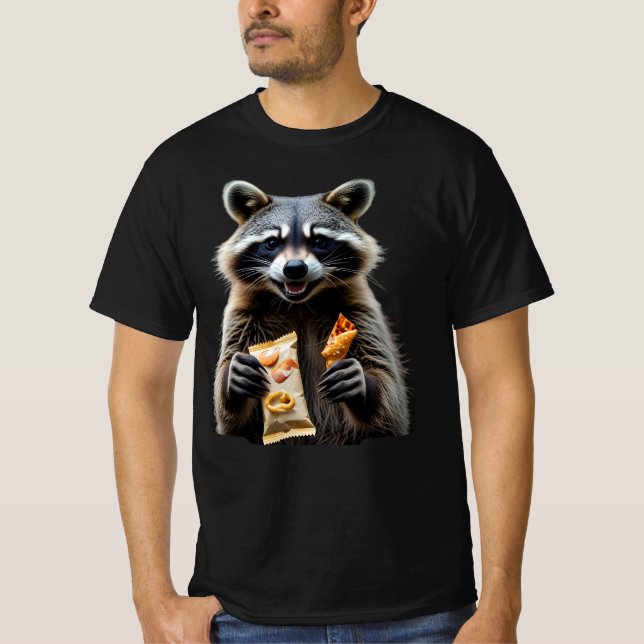 Sopor Panda: Lustigt Raccoon Graphic T Shirt (Framsida)