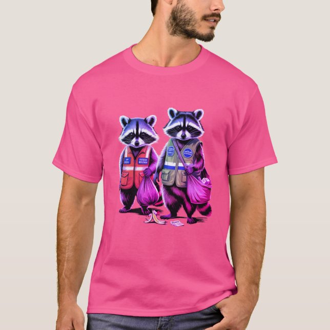 Sopor Pandas: Neon-färgade Dynamic Duo T Shirt (Framsida)