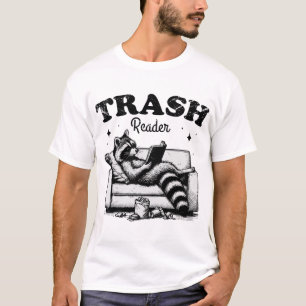 Sopor Reader Raccoon Bok Älskare Pun T Shirt
