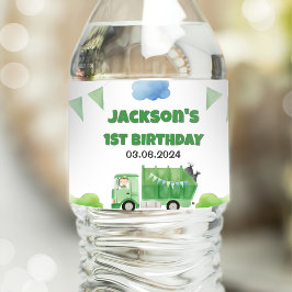 Sopor Sopor Lastbil 1:a födelsedag Party Vattenflaskor Etikett