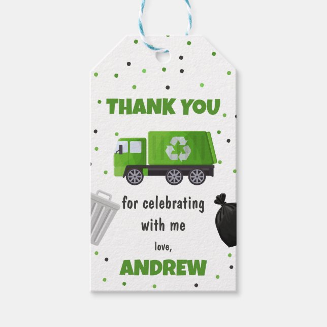 Sopor Sopor Lastbil födelsedag Tack Märkre Presentetikett (Framsidan)