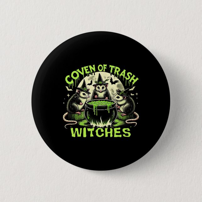 Sopor Witches Opossum Spooky Halloween Knapp (Framsida)