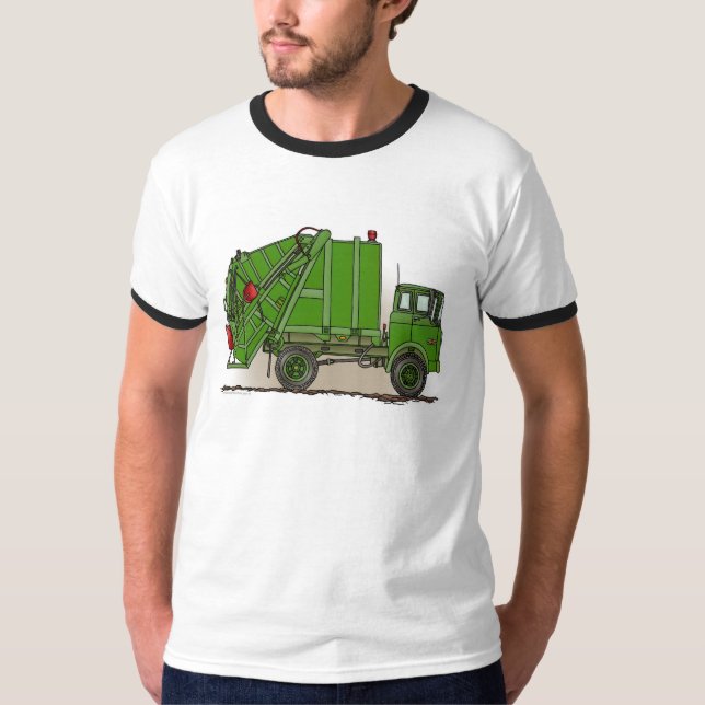 Soporlastbilgrönt bemannar T-tröja T Shirt (Framsida)