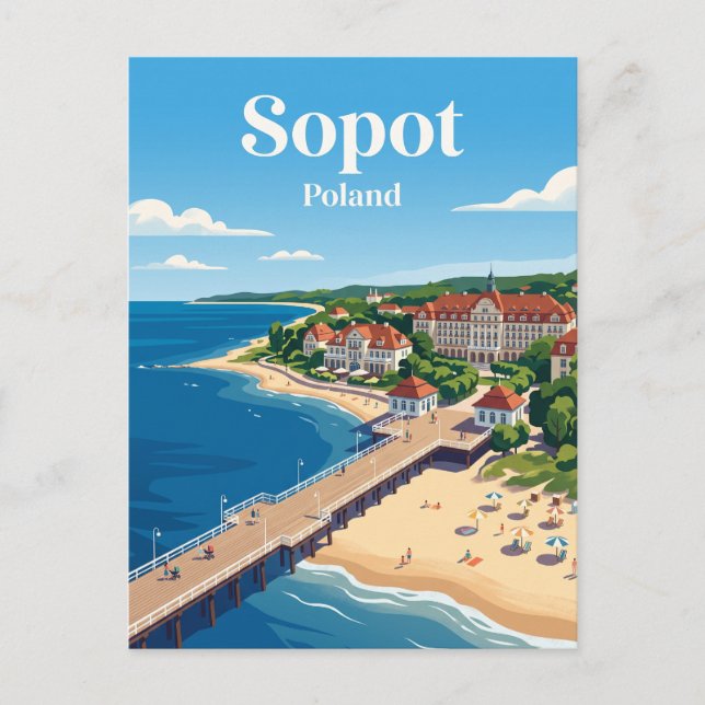 Sopot Polen Vykort (Framsida)