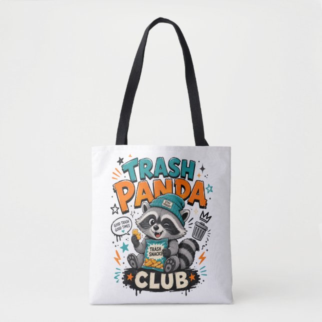 sopp-panda tvättbjörn  tygkasse (Framsida)