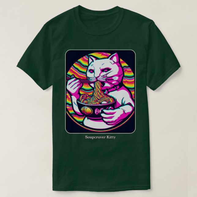 Soppa craver-kattyndel som äter katt t shirt (Design framsida)