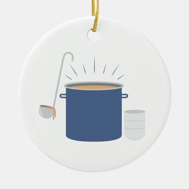 Soppa Pot Julgransprydnad Keramik (Framsidan)