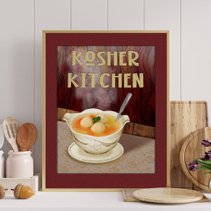 Soppa-utskrift för Kosher Kitchen Jewish Matzah Bo Poster