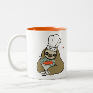 SoppaSloth med kockhattmuggen Två-Tonad Mugg