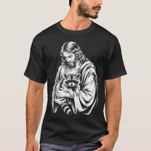 Soppgodis Jesus Tvättbjörn Soppad Tvättbjörn Djur  T Shirt