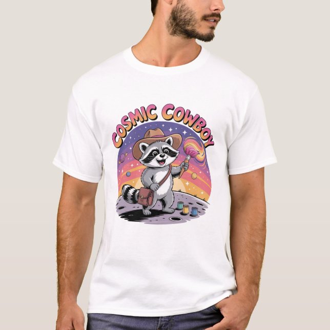 Soppgodis Rymdcowboy Konstnär Måne T Shirt (Framsida)