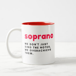 Soprano-gåva, mugg, söt, rolig gåva, mugg, schoir- Två-Tonad mugg
