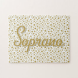 Soprano Guld Dots - Guld White Faux Glitter Pussel
