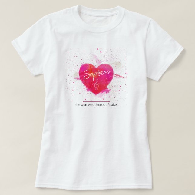 Soprano Musical Heart Singing Part T Shirt (Design framsida)