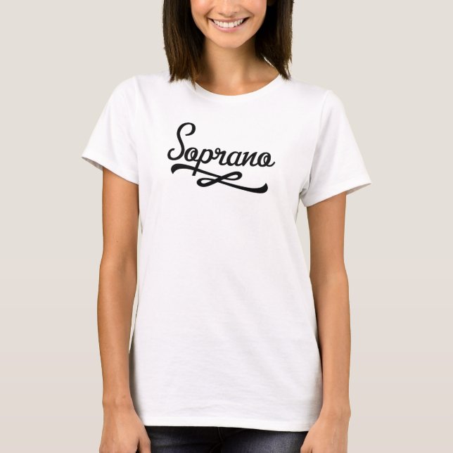 Soprano Retro Text - Music Choir Singer T Shirt (Framsida)