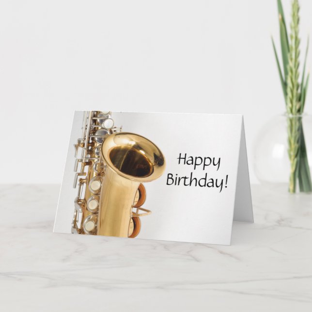 Soprano Saxophone Birthday Card Kort (Framsida)