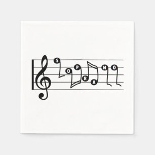 Soprano Singer Musical Cocktail Napkin Pappersservett