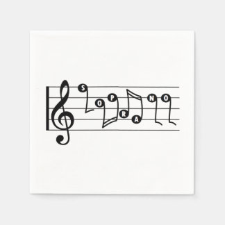 Soprano Singer Musical Cocktail Napkin Pappersservett