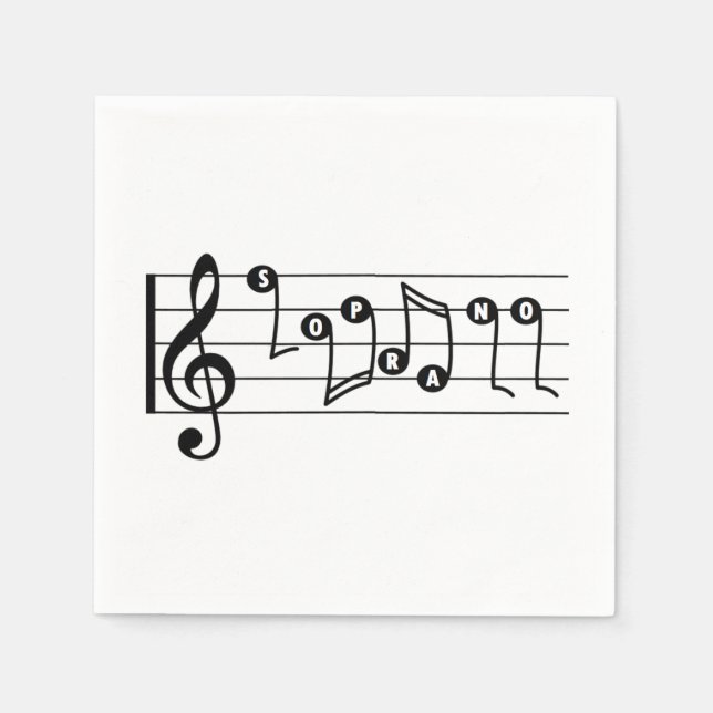 Soprano Singer Musical Cocktail Napkin Pappersservett (Framsidan)