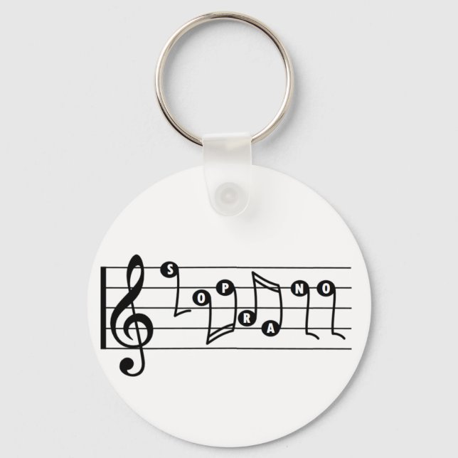 Soprano Singer Musical Keychain Nyckelring (Framsida)