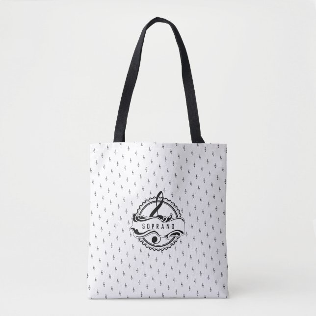 Soprano Singer Musical Note Tote Tygkasse (Framsida)