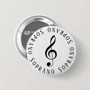 Soprano Singer Treble Clef Button Knapp
