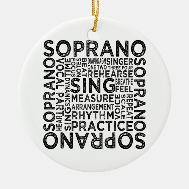 Soprano Typography Julgransprydnad Keramik (Framsidan)