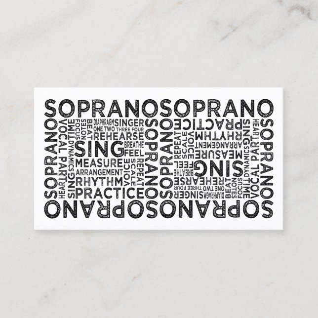 Soprano Typography Visitkort (Framsida)