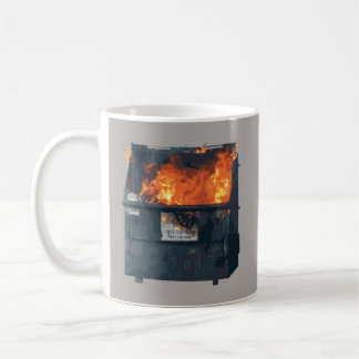 Soptunna i brand - rolig het mess kaffemugg
