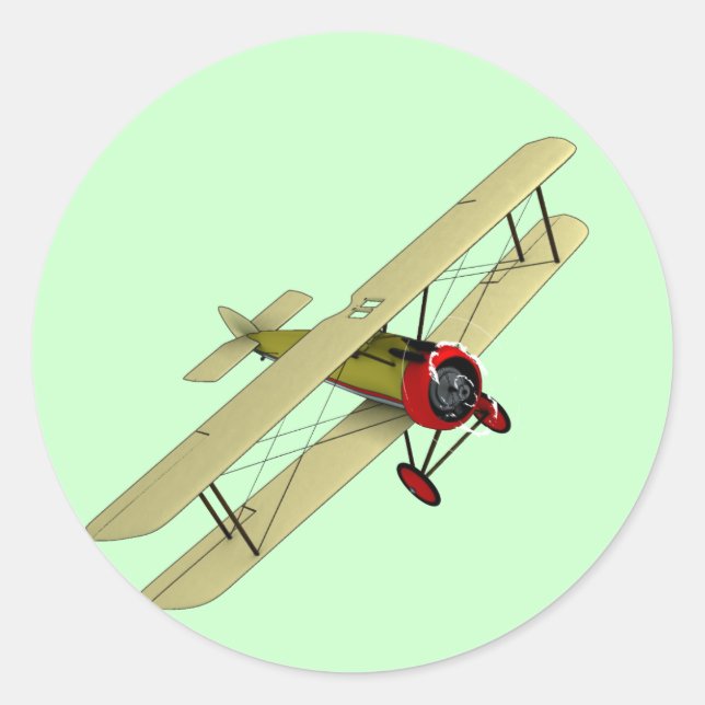 Sopwith Camel Biplane Runt Klistermärke (Framsida)