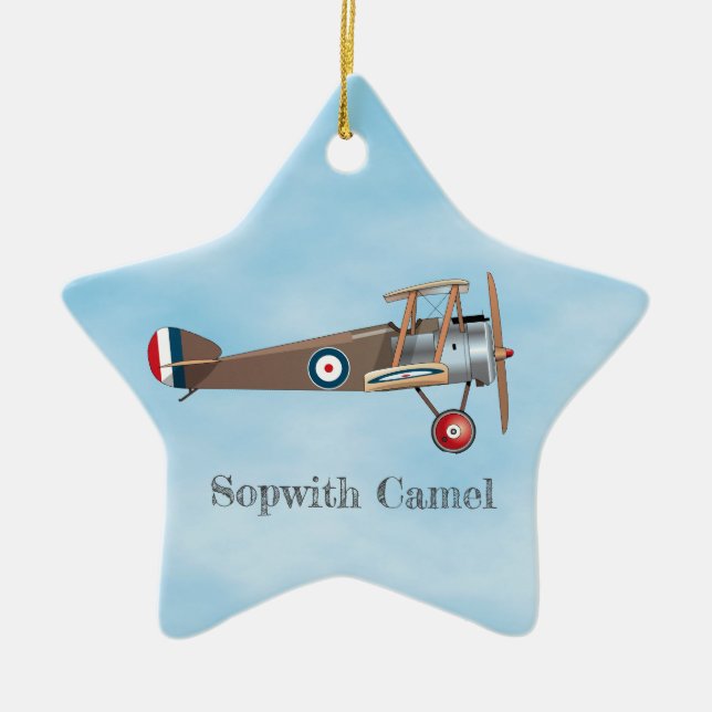 Sopwith Camel Julgransprydnad Keramik (Framsidan)
