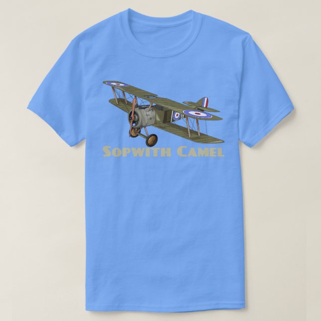 Sopwith Camel WW1 Fighter Flygplan British Biplan  T Shirt (Design framsida)