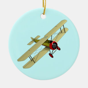 Sopwith kamelBiplane Julgransprydnad Keramik