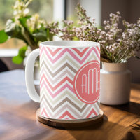 Sorbet Chevrons med trippelmonogram