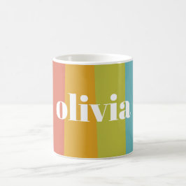 Sorbet Regnbågsfärger Anpassat Namn Sommar Kaffemugg