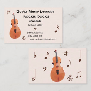 Sorbus Guitar Musik noter Visitkort