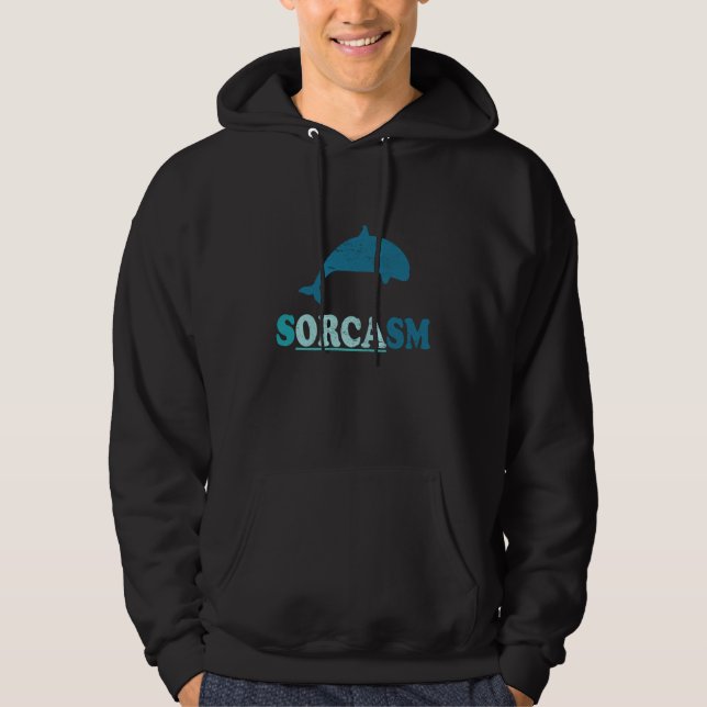 Sorcasm orca whale watching hoodie (Framsida)