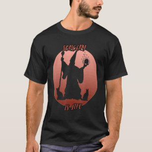 Sorcerad skugga i en röd cirkel t shirt
