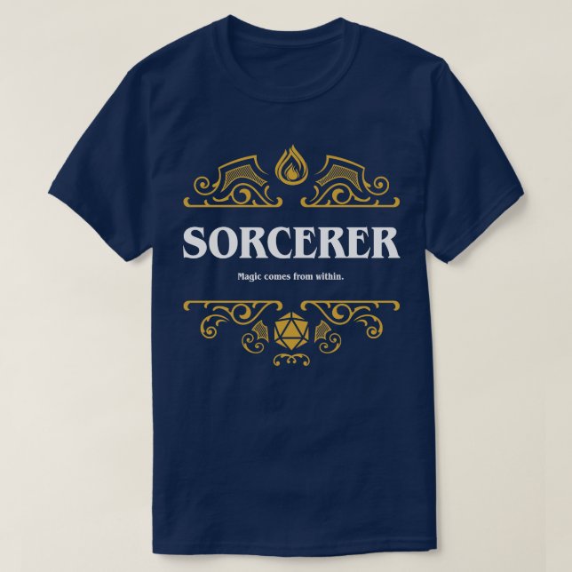 Sorcerer Class Tabletop RPG-spel T Shirt (Design framsida)