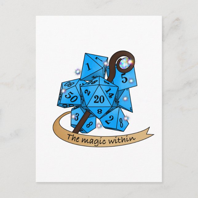Sorcerer Dice Design Helg Vykort (Framsida)