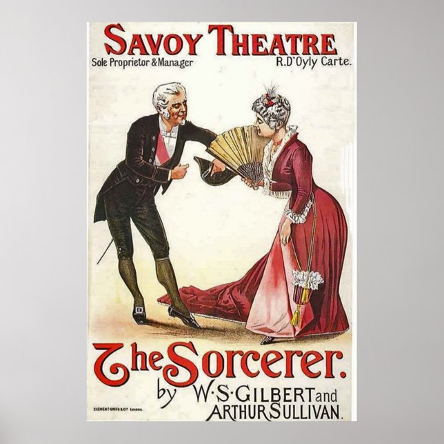 Sorcerer Revival.~ Savoy Theater London 1884 Poster (Framsidan)