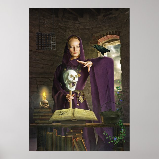 Sorceress som kastar sin stavning poster (Framsidan)