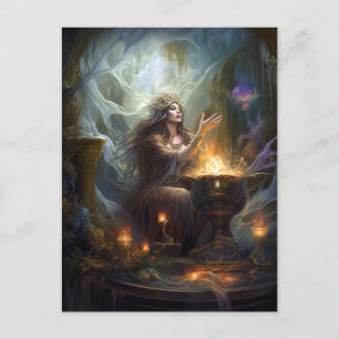 Sorceress Witch Fantasy Art-vykort Vykort