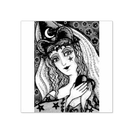SORCERHET, GOTH HALLOWEEN WITCH GUBBER FRIMÄRKE STÄMPEL