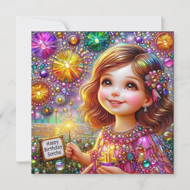 ~ SORCHA ~ Grattis på födelsedagen ~Fire Works Vis (Framsida)
