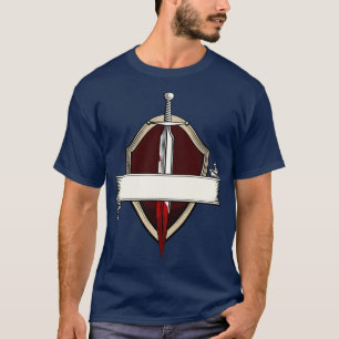 Sordbanderoll Jackar om Arm Medieval Sword Fight T Shirt