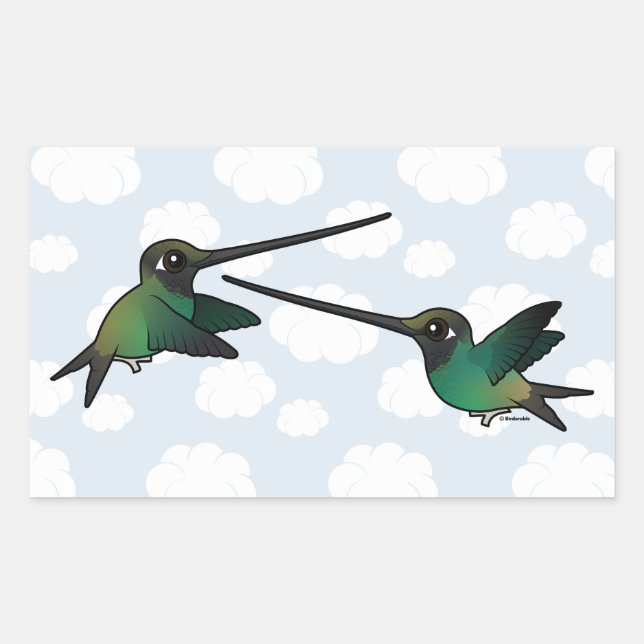 Sordbekämpning-Hummingbird Rektangulärt Klistermärke (Framsida)