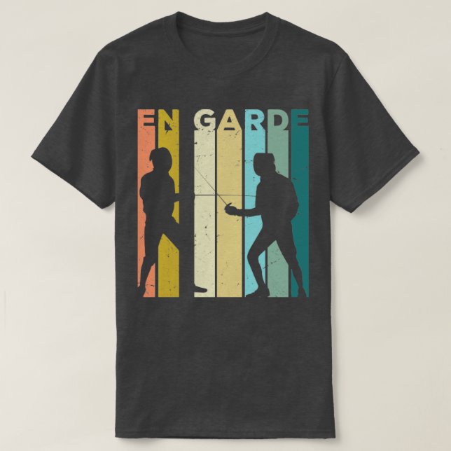 Sordmanskap Sword Fighting en Garde-staket T Shirt (Design framsida)